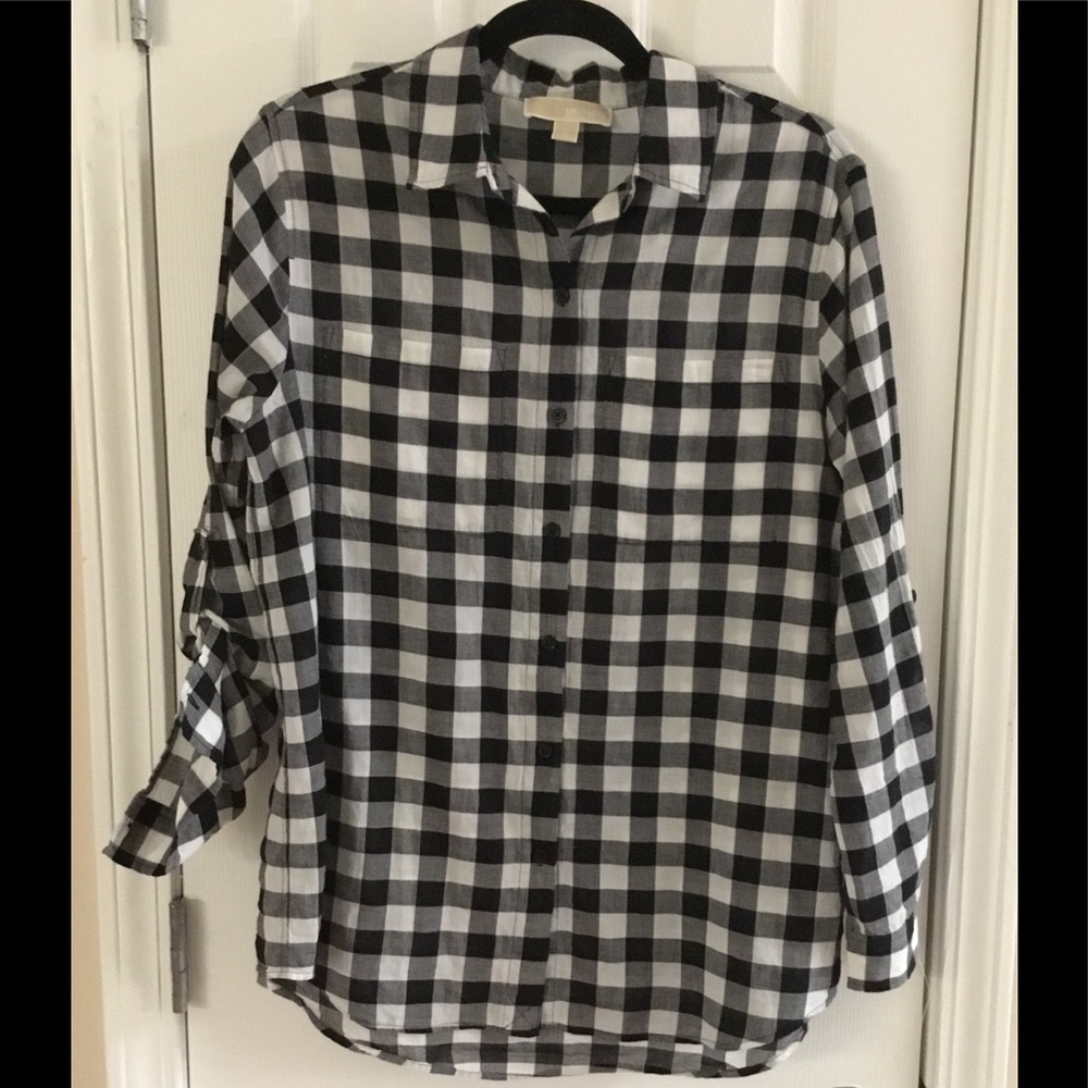 Michael Kors buffalo check long sleeved shirt M